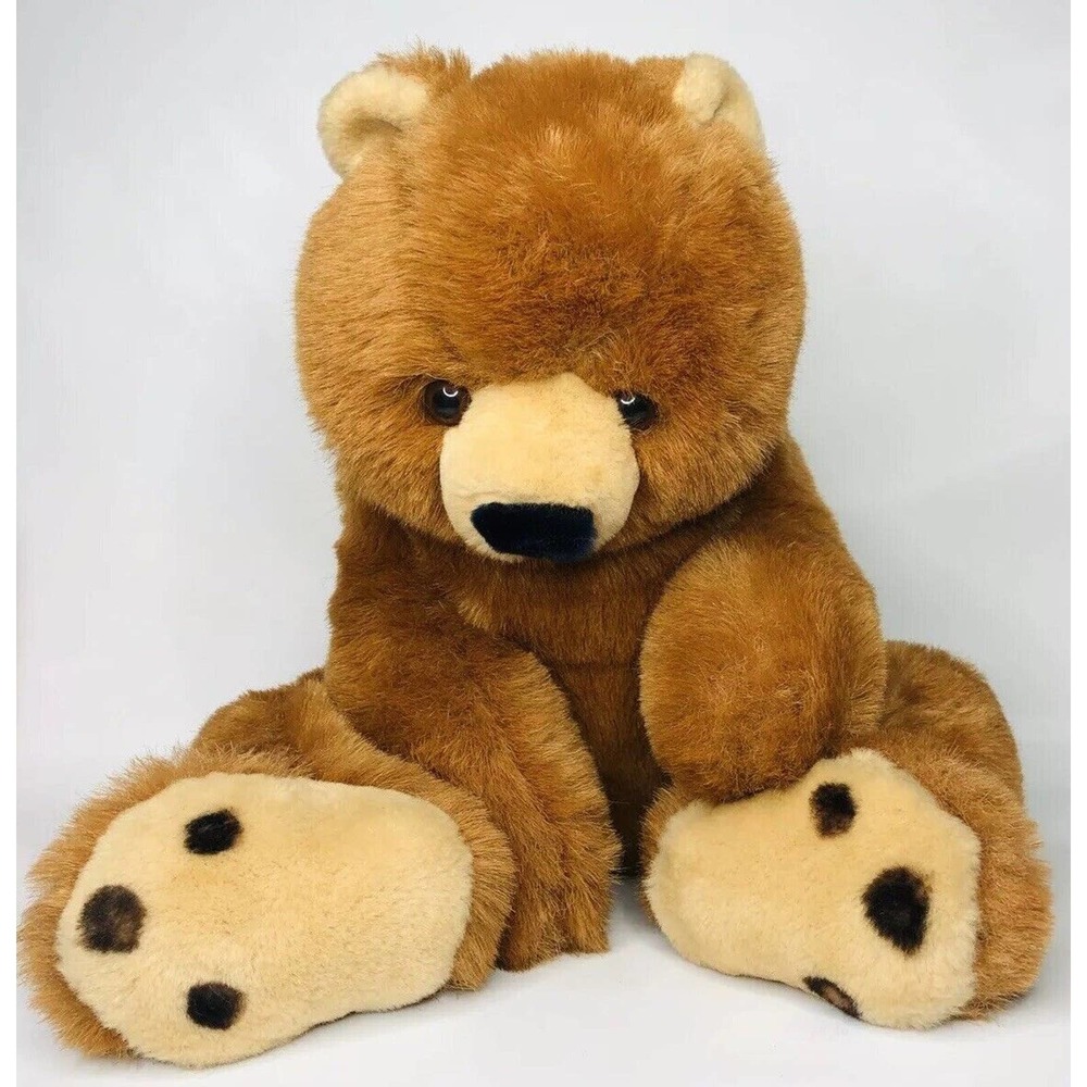 Vintage Mary Meyer Stuffed Plush Chestnut Brown‎ Sitting Bear 16"